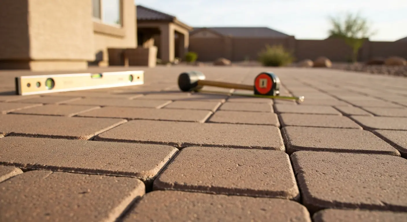 Interlocking paver patio