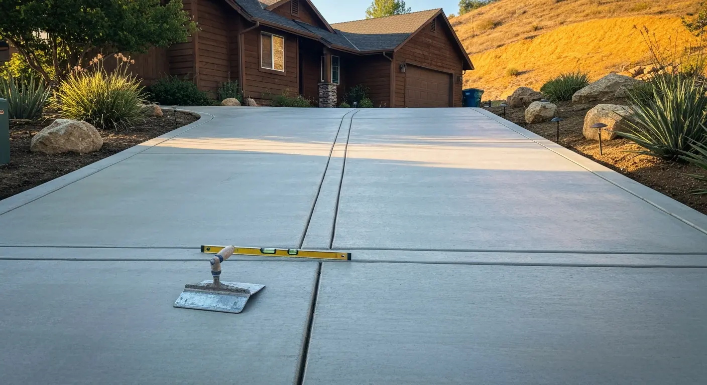 Concrete driveway installation