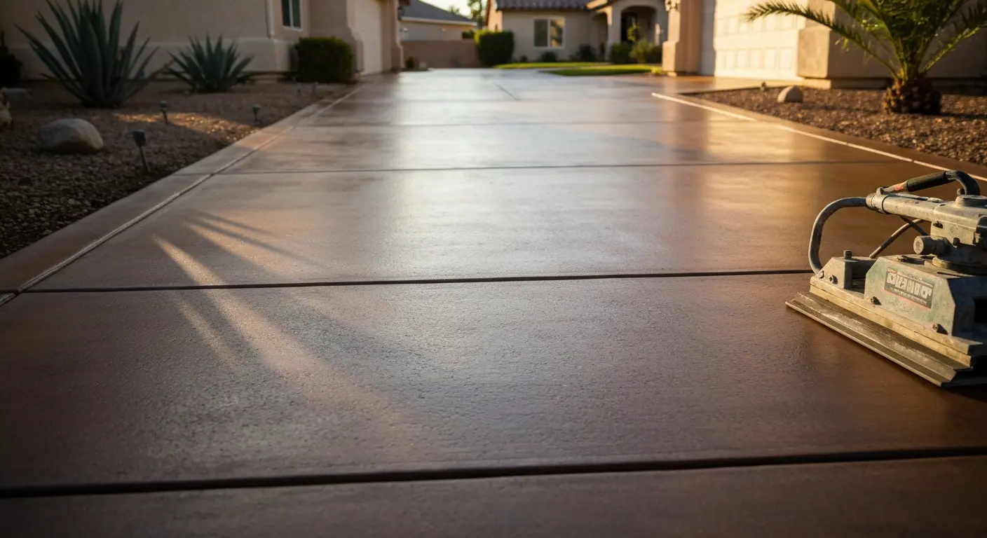 Polished concrete driveway