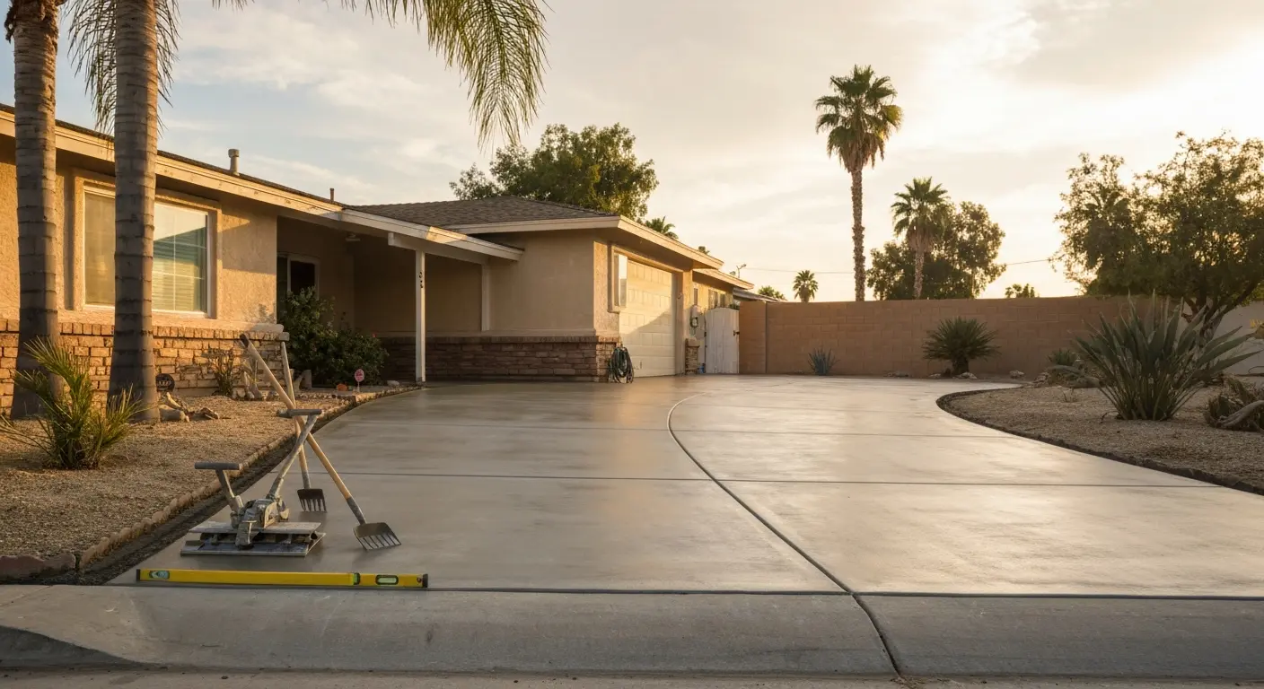 Concrete driveway installation