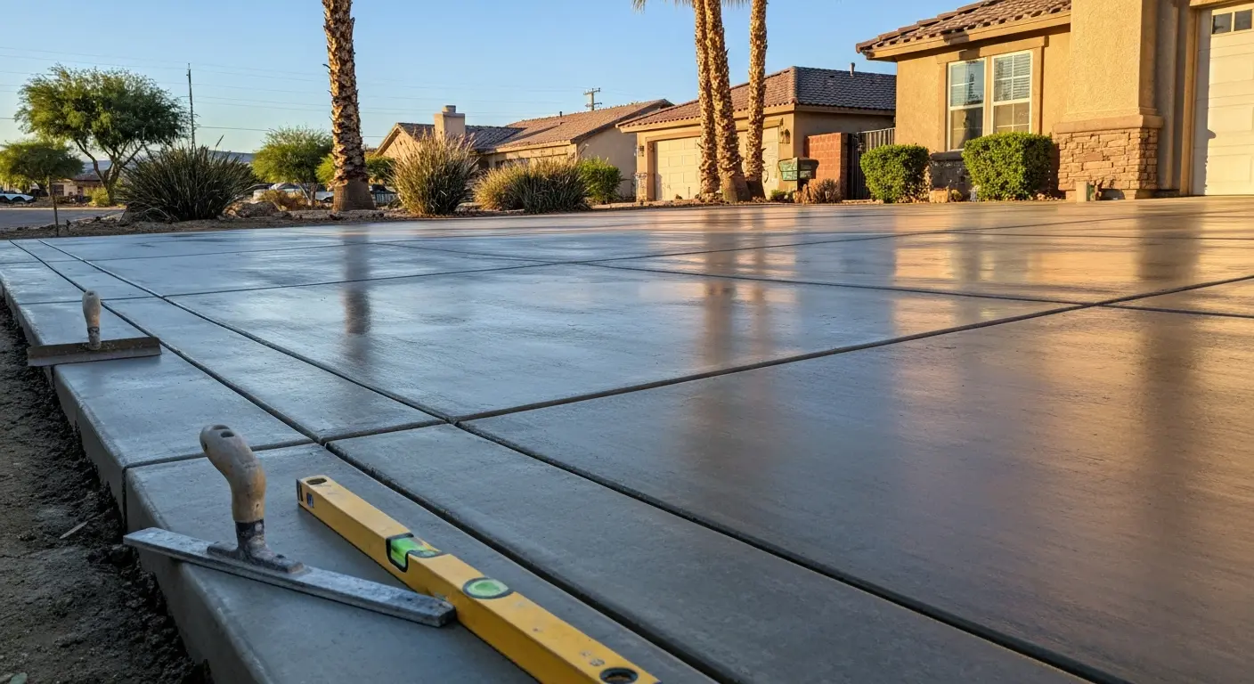 Concrete driveway installation