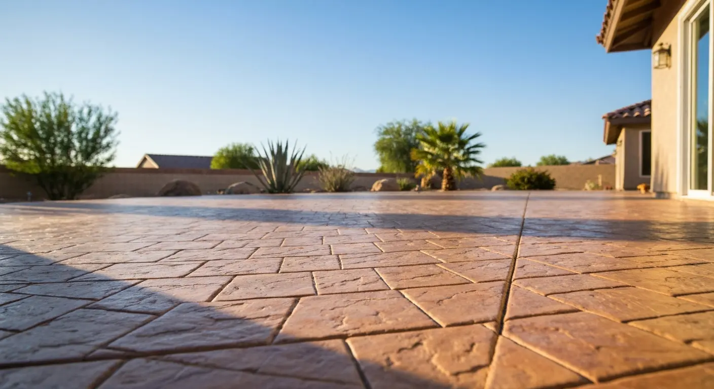 Stamped concrete patio