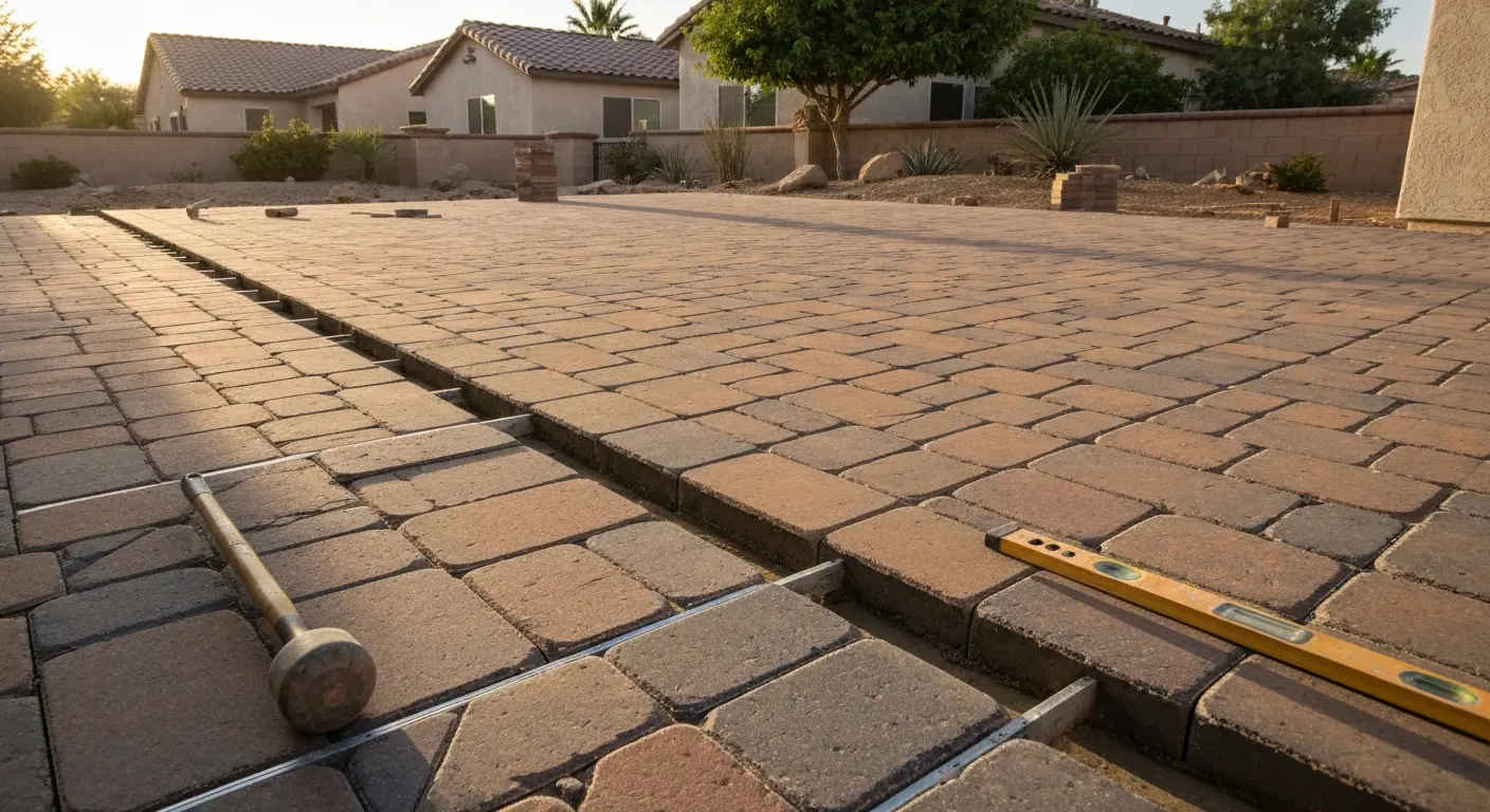Paver patio installation