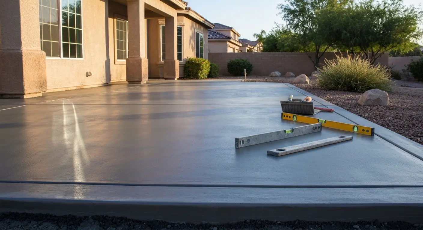 Concrete patio installation