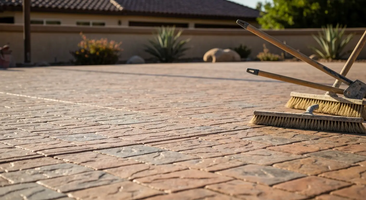 Decorative stamped concrete
