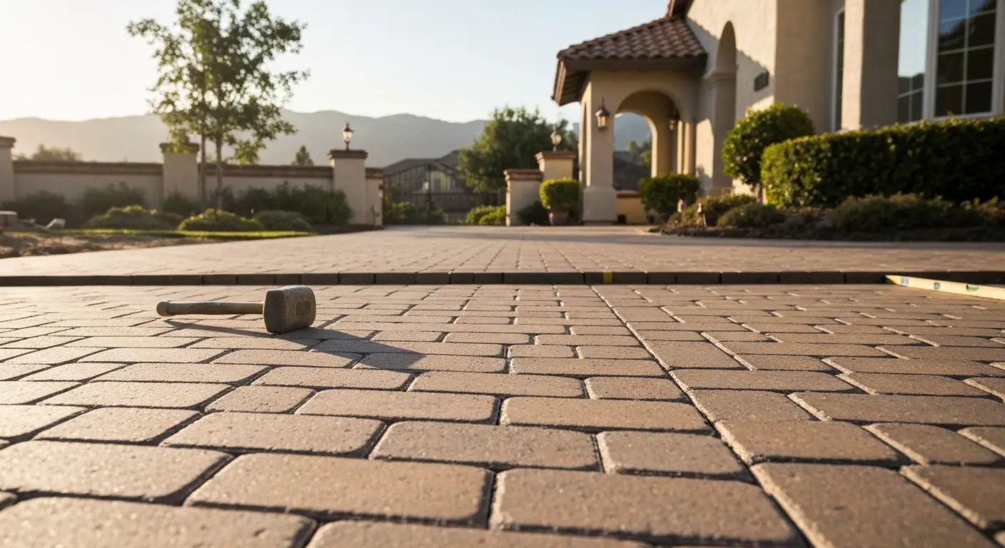 Paver driveway installation