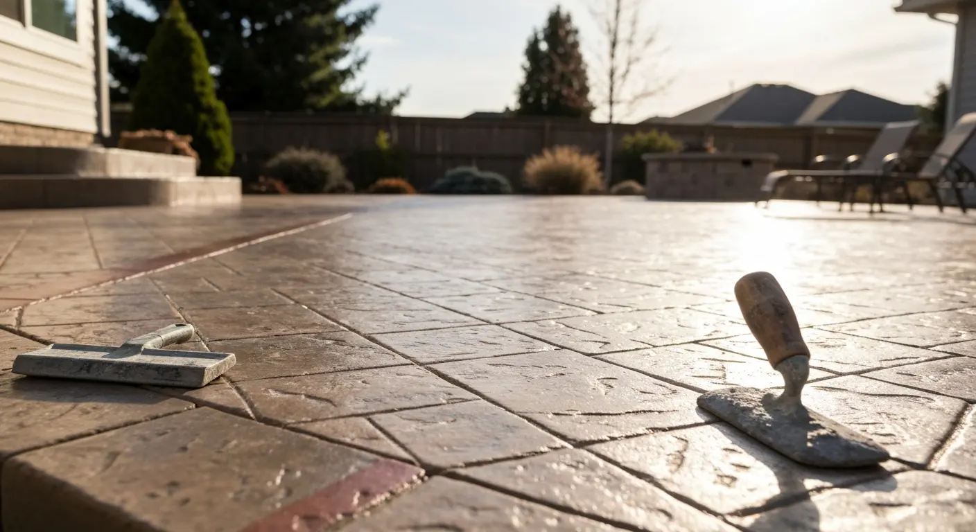 Stamped concrete patio