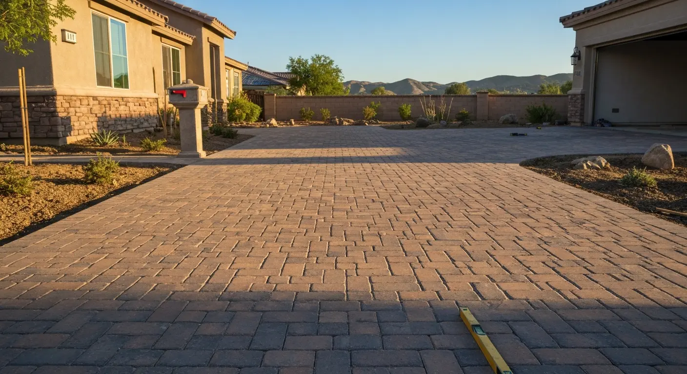 Paver driveway installation