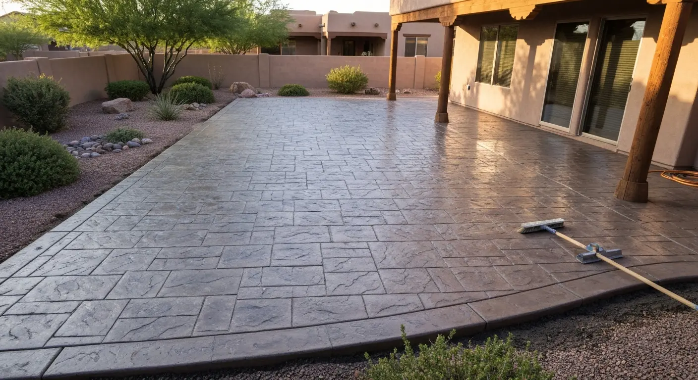 Stamped concrete patio