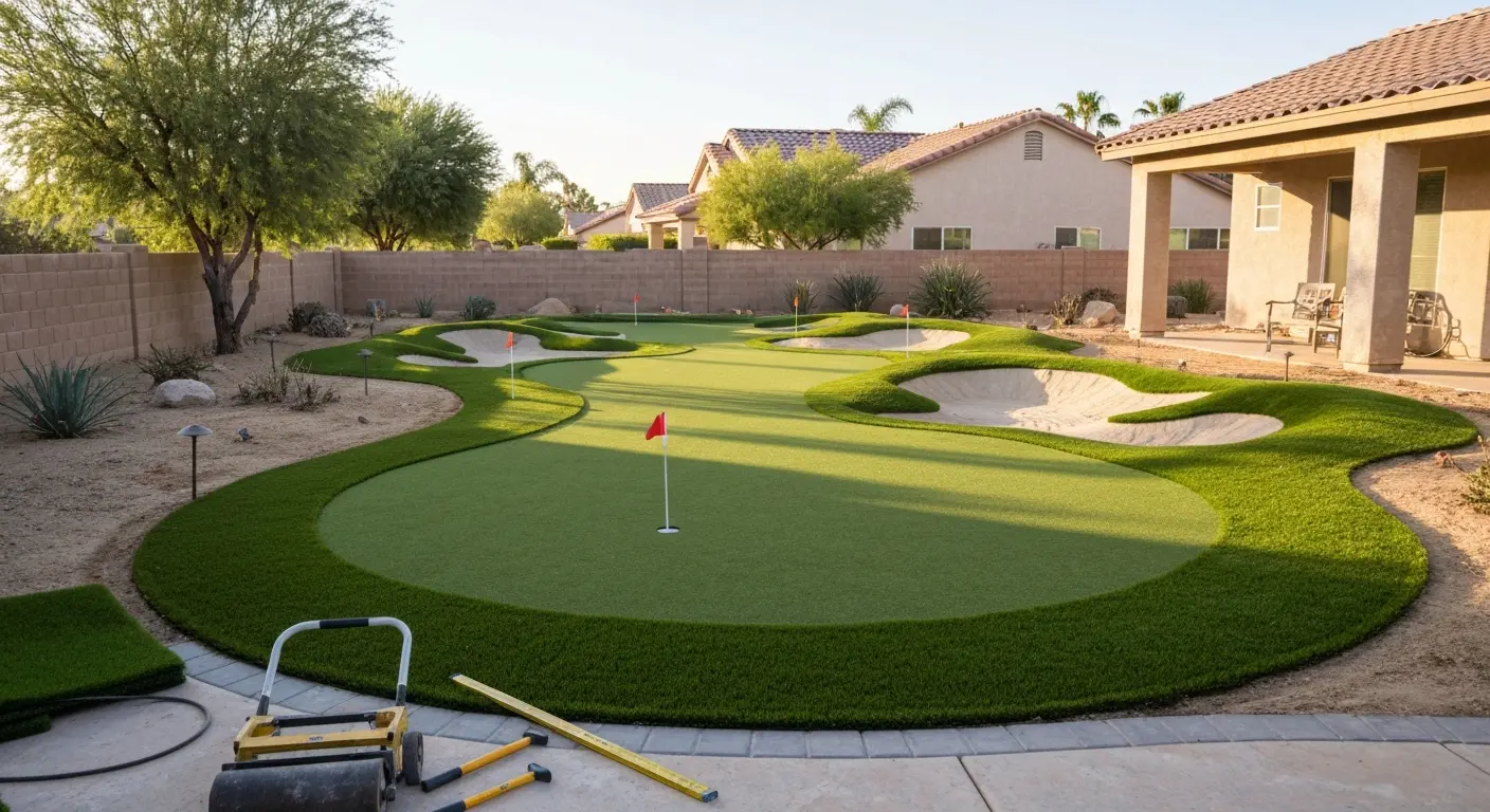 Putting green installation