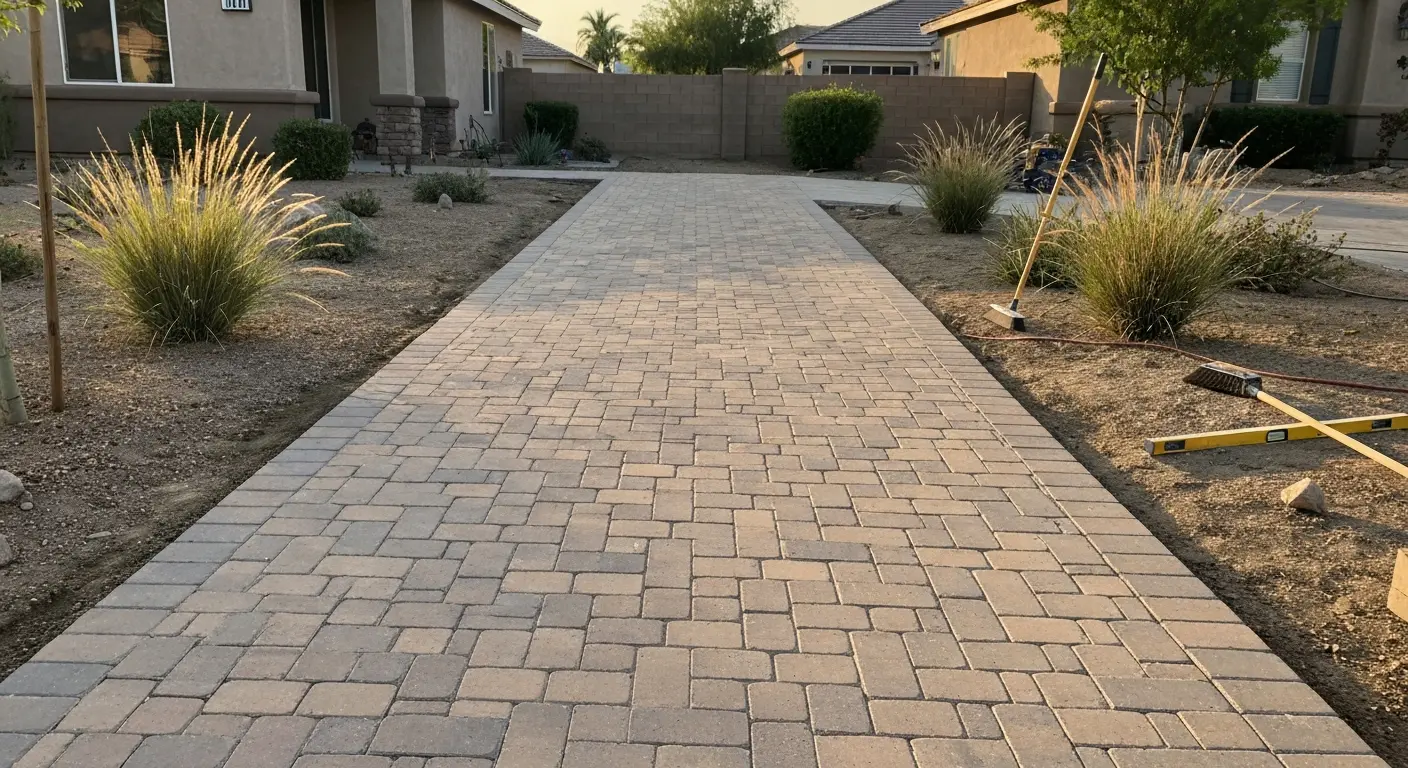 Paver walkway installation in Menifee
