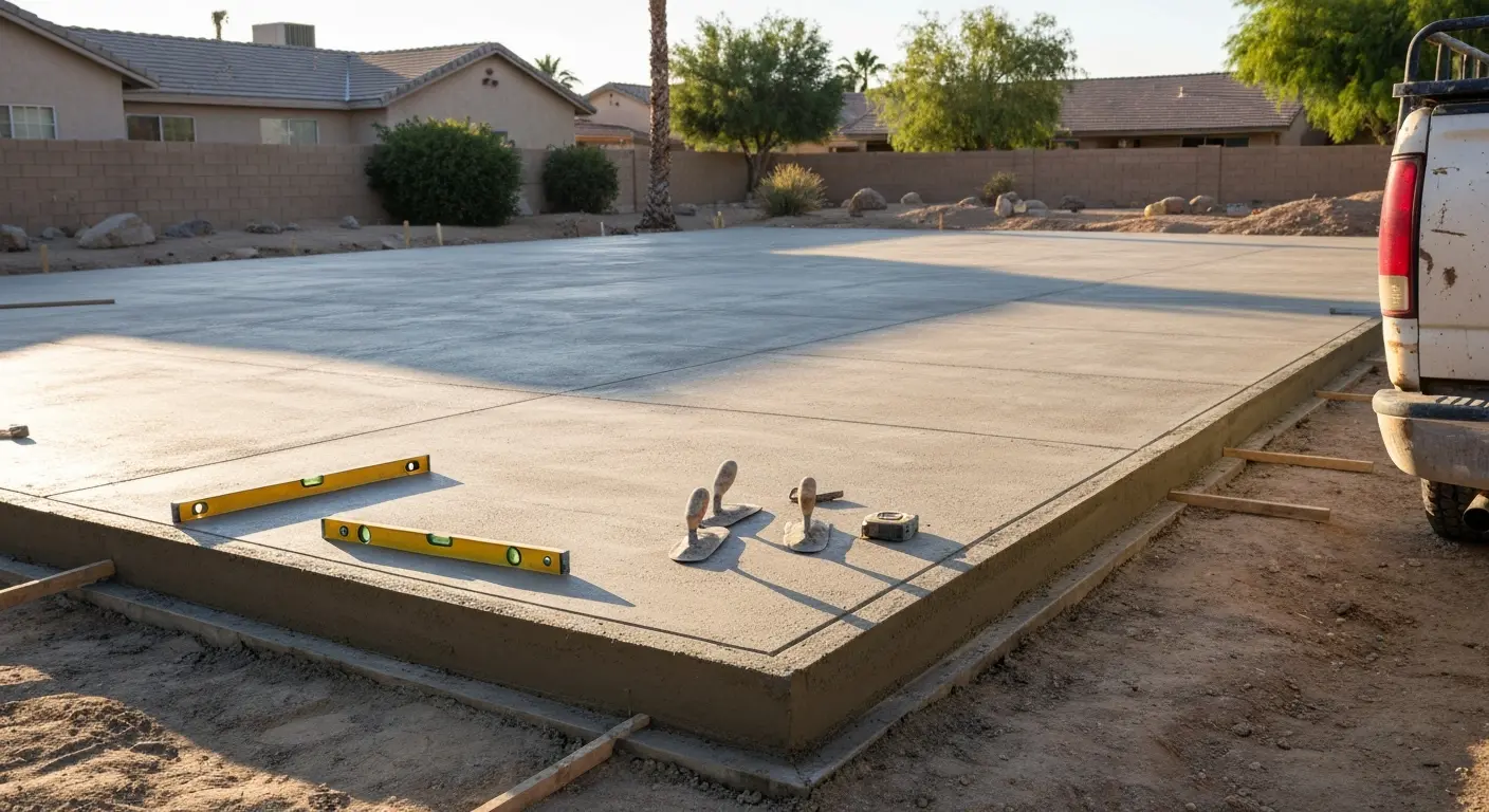 Concrete slab foundation work