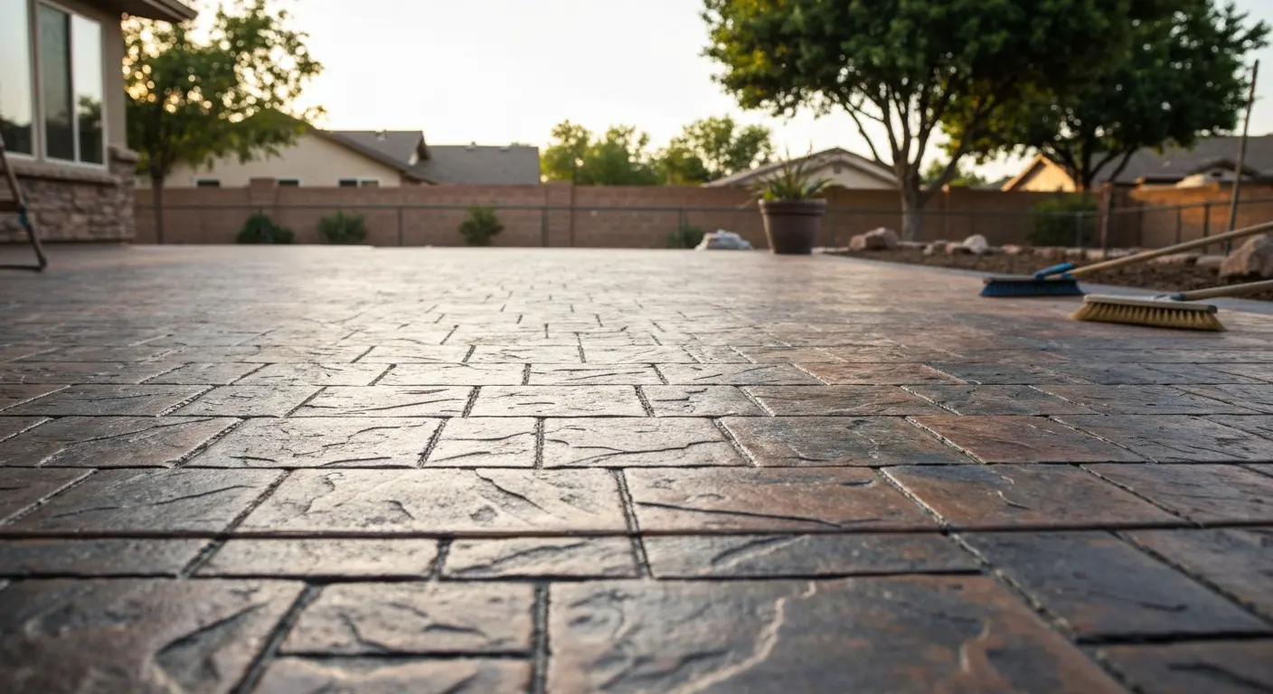 Stamped concrete patio