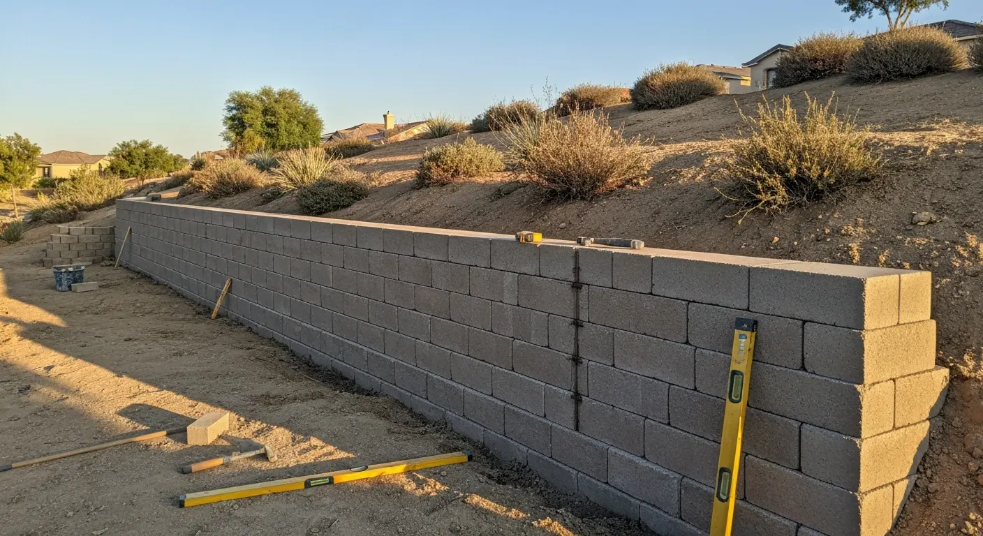 Retaining wall construction