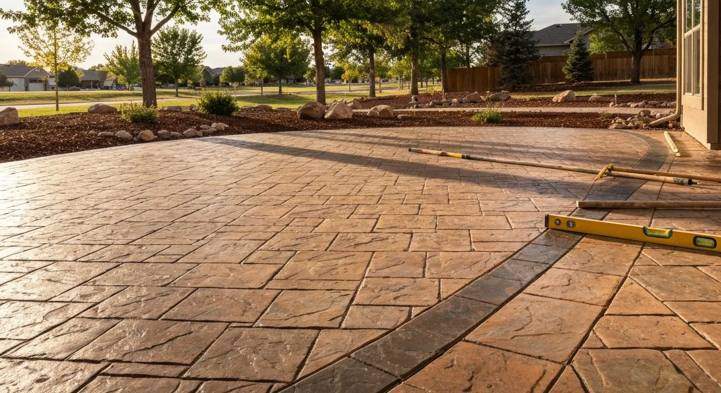 Stamped concrete patio near Valley-Wide Regional Park