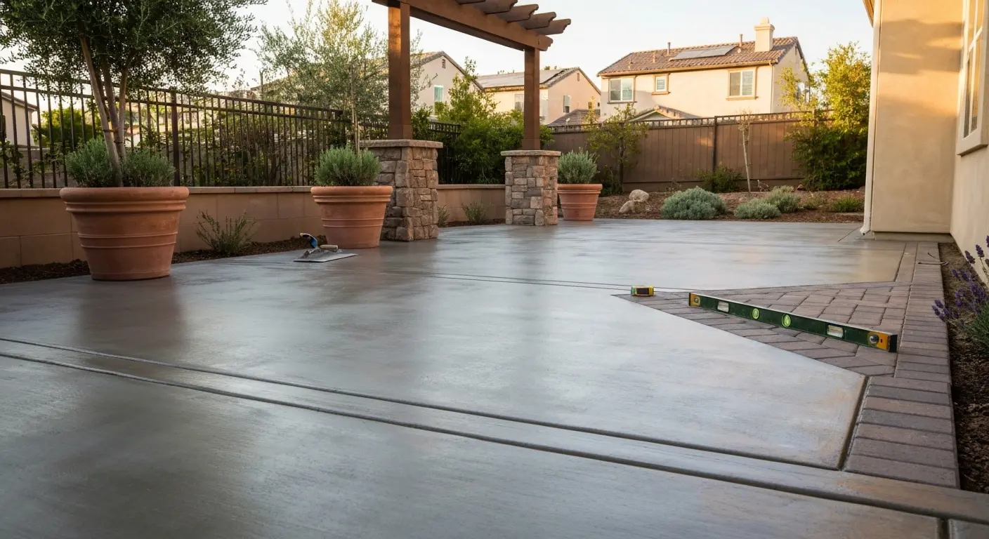 Concrete patio installation