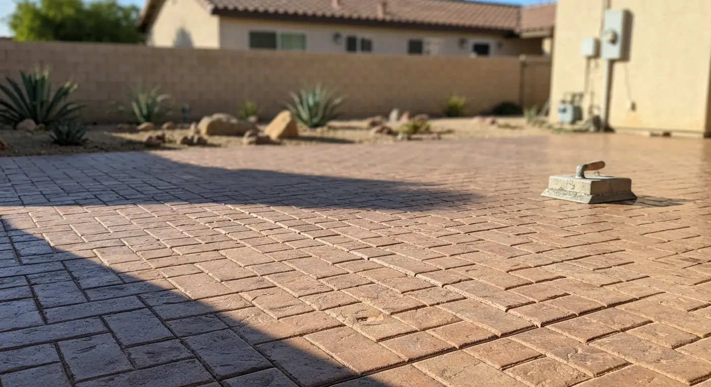 Stamped concrete patio