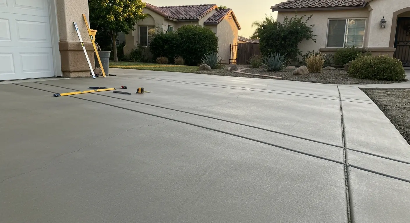 Concrete driveway installation