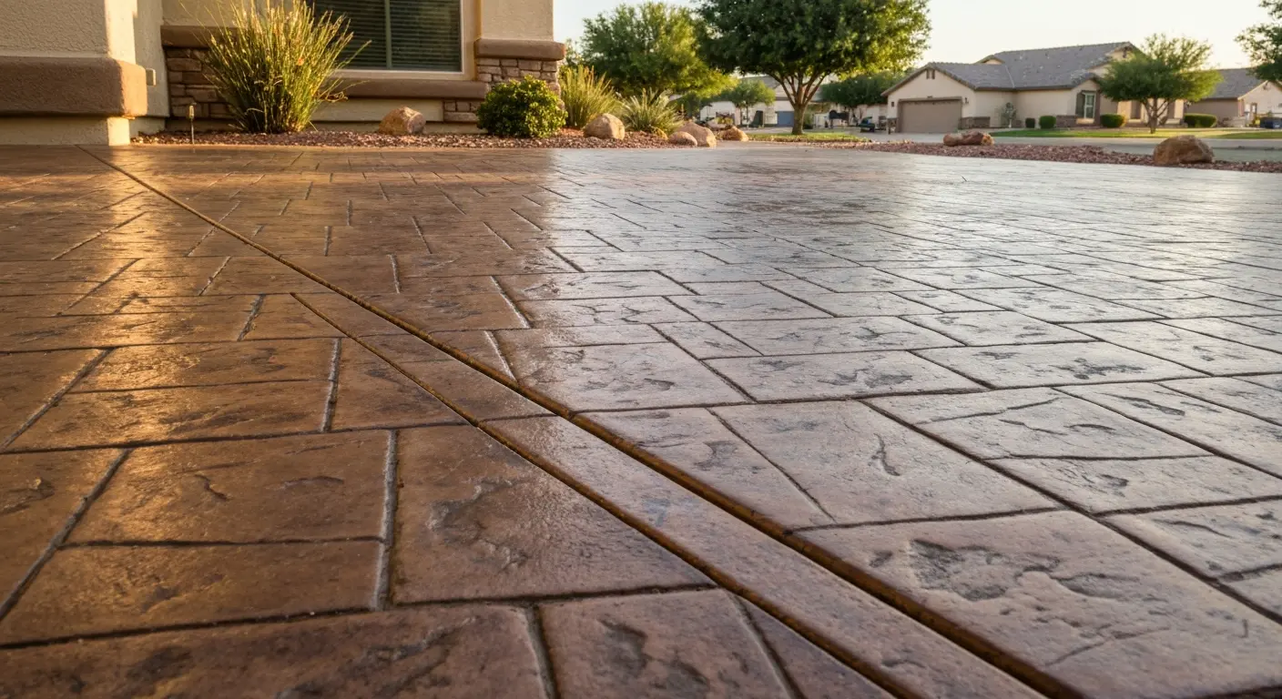 Decorative stamped concrete
