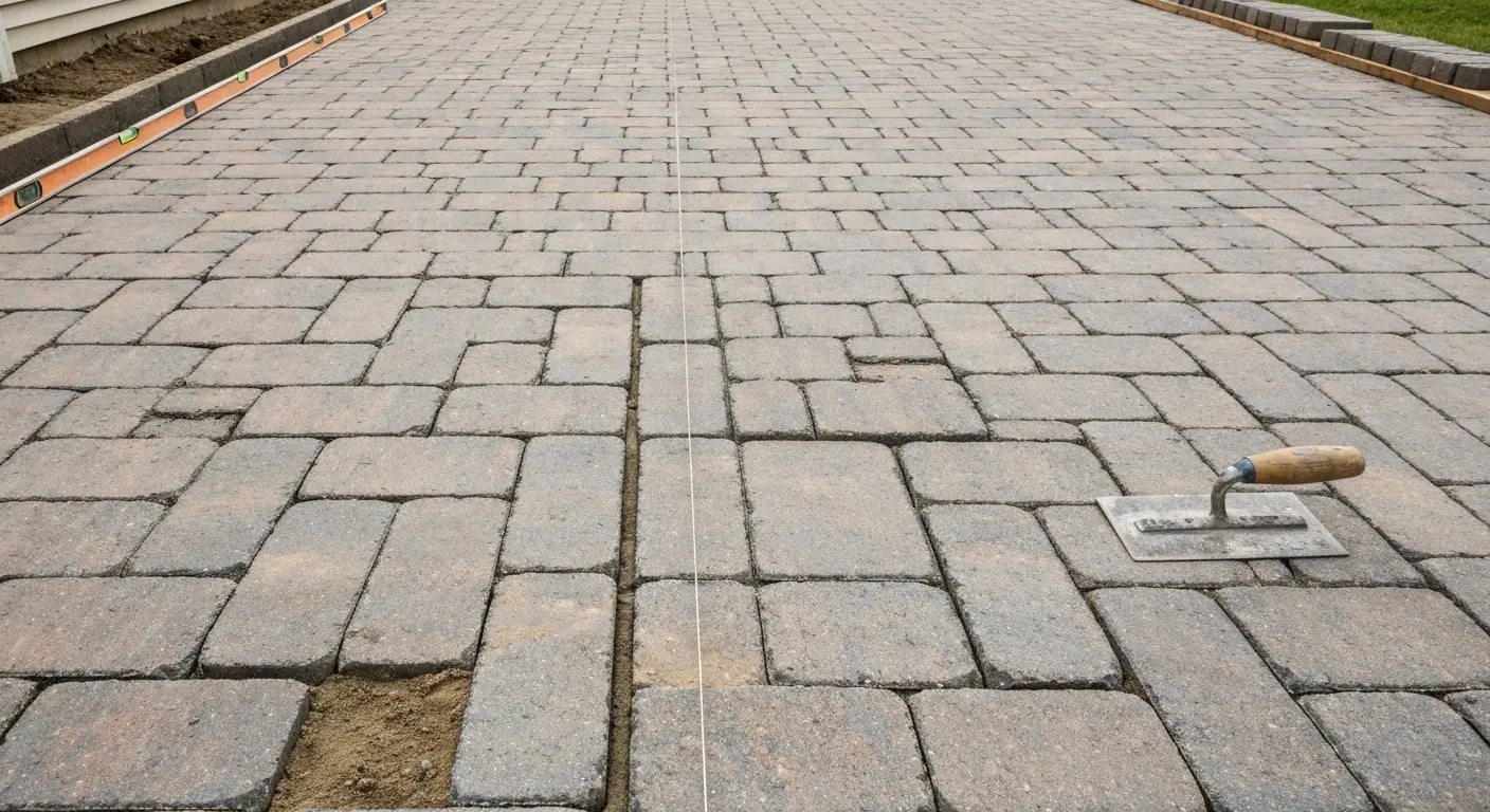 Interlocking paver installation detail