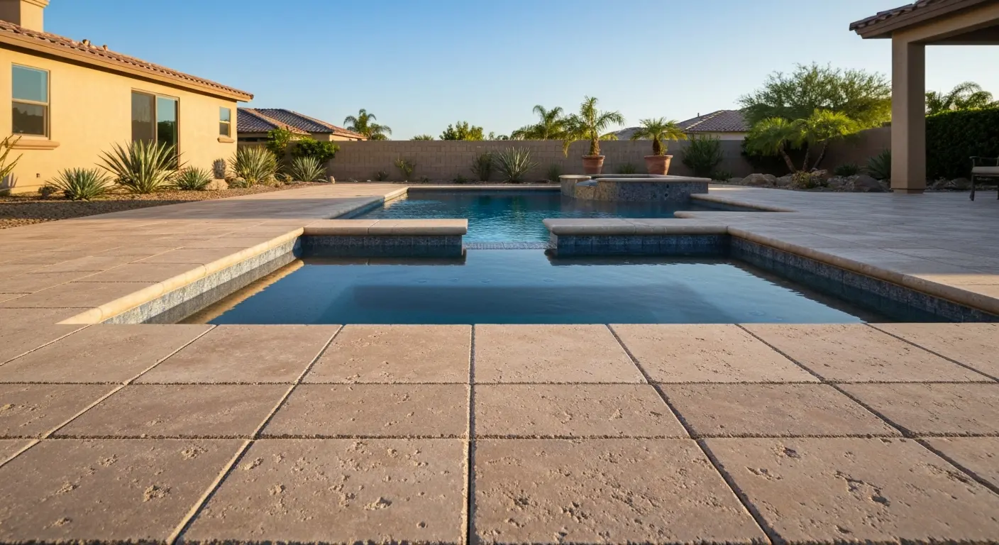 Paver pool deck in Menifee