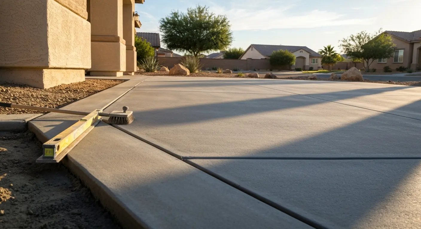 Concrete driveway in Rose Ranch neighborhood