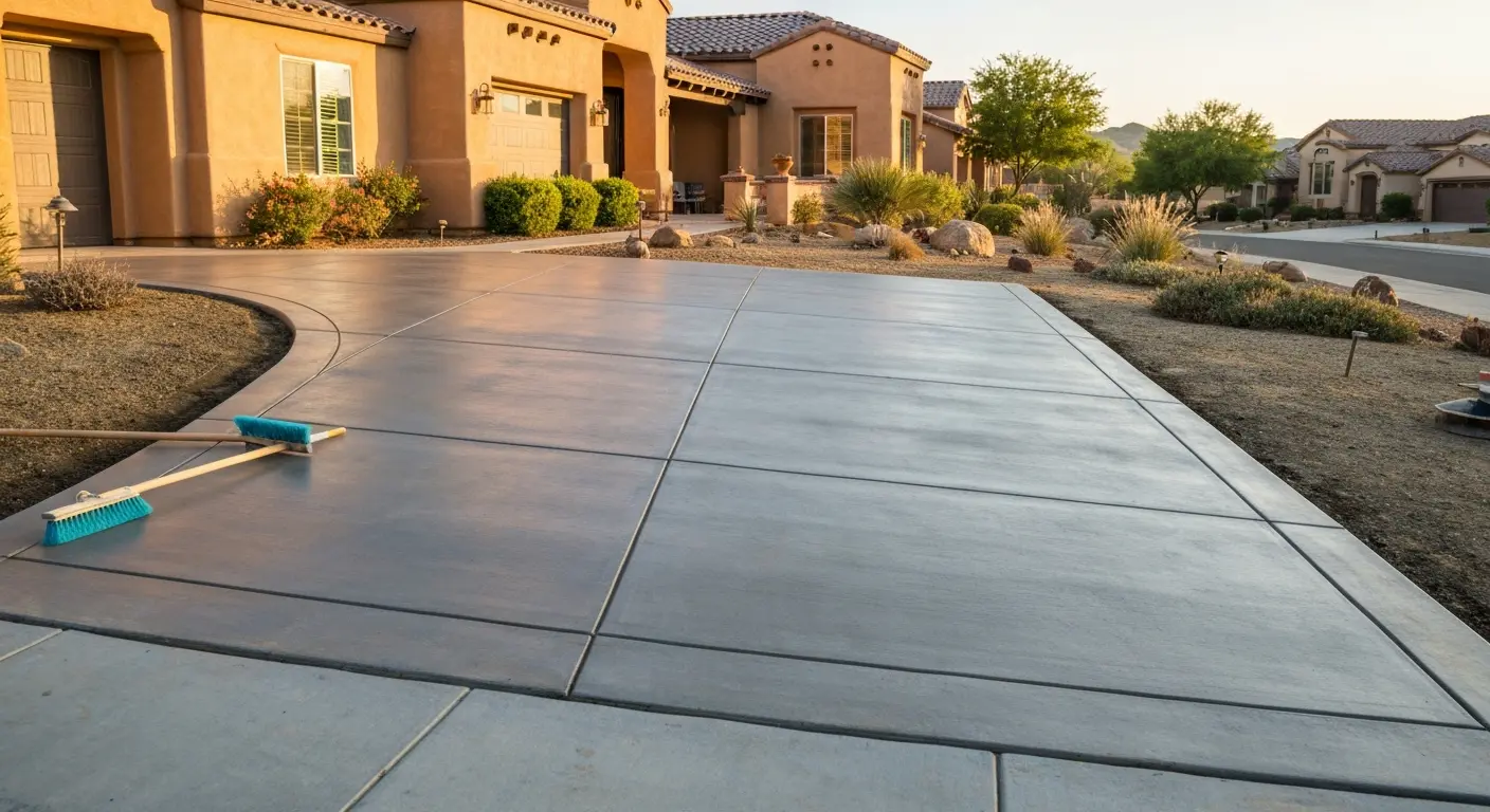 Concrete driveway installation