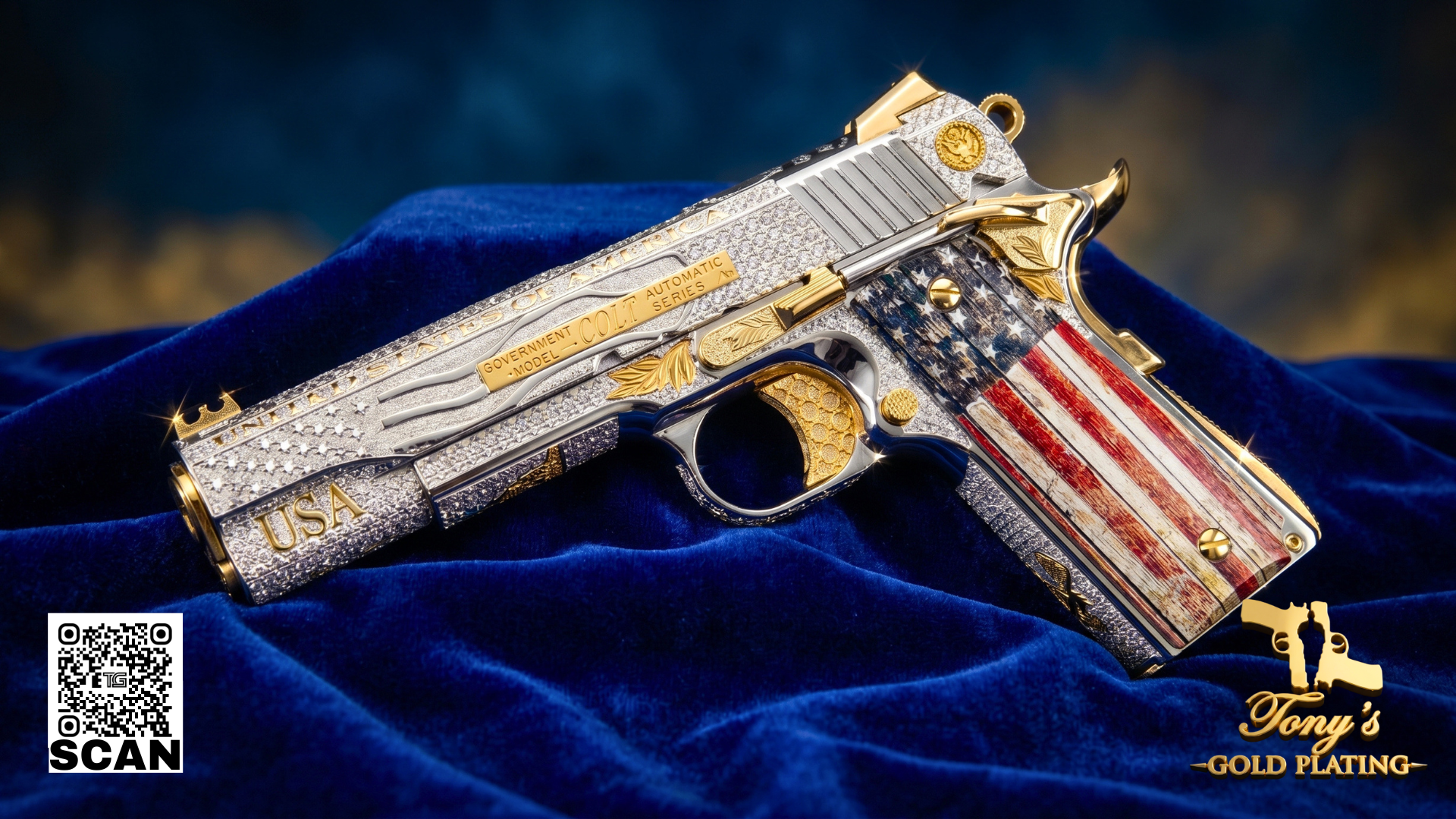 Finished custom 24k gold-plated, nickel-plated, or hand-engraved firearm by Tony's Gold Plating — commission photo 20