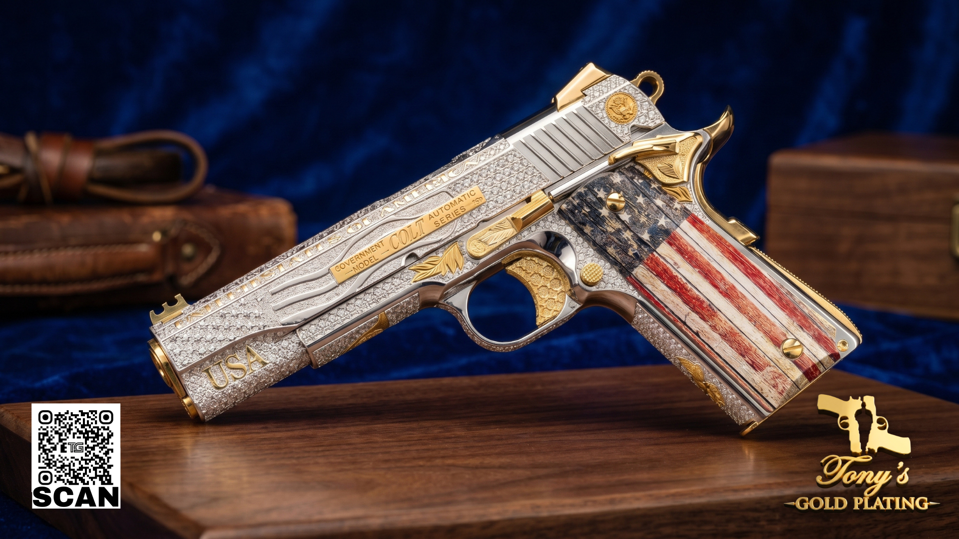 Finished custom 24k gold-plated, nickel-plated, or hand-engraved firearm by Tony's Gold Plating — commission photo 14