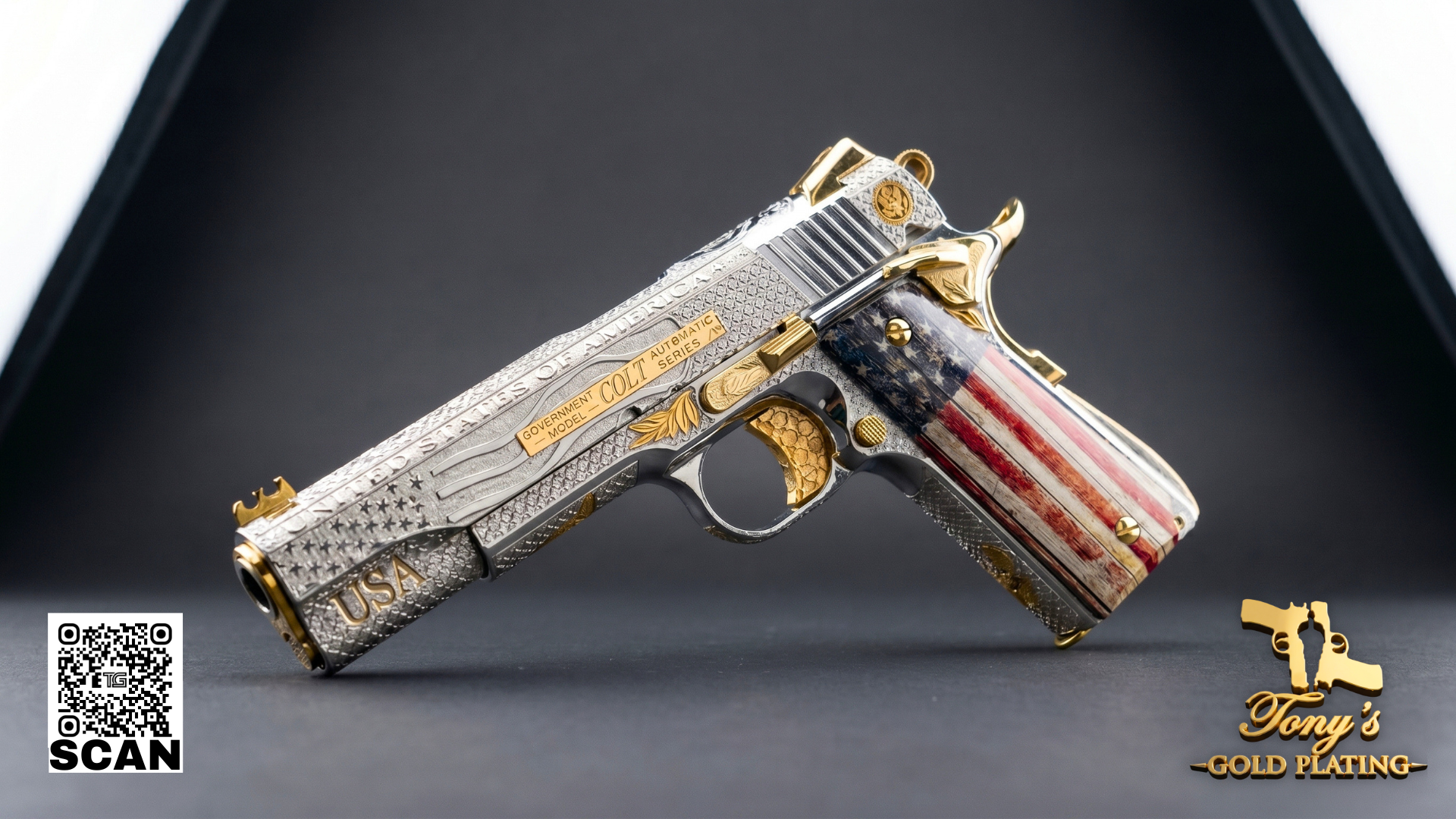 Finished custom 24k gold-plated, nickel-plated, or hand-engraved firearm by Tony's Gold Plating — commission photo 15