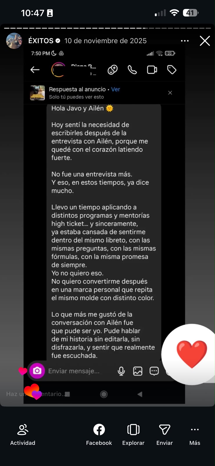 Testimonio de un cliente