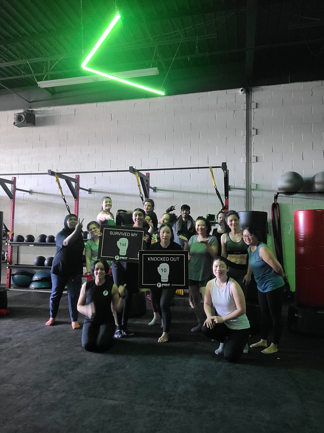 Nursing student Chanpreet Sandhu celebrating the completion of her 1st fitness class, marking the start of her journey from a sedentary lifestyle to an active routine.
