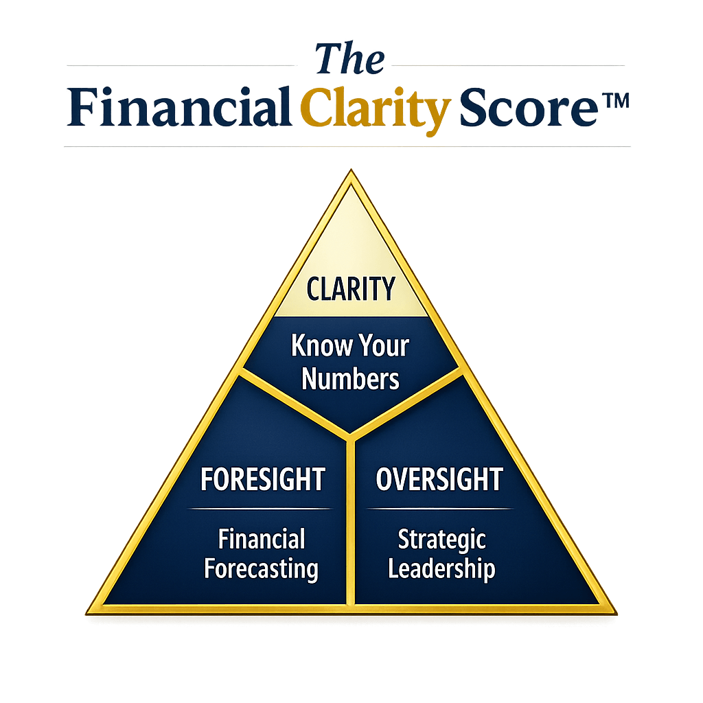 The Financial Clarity Score — Clarity, Foresight, Oversight pyramid