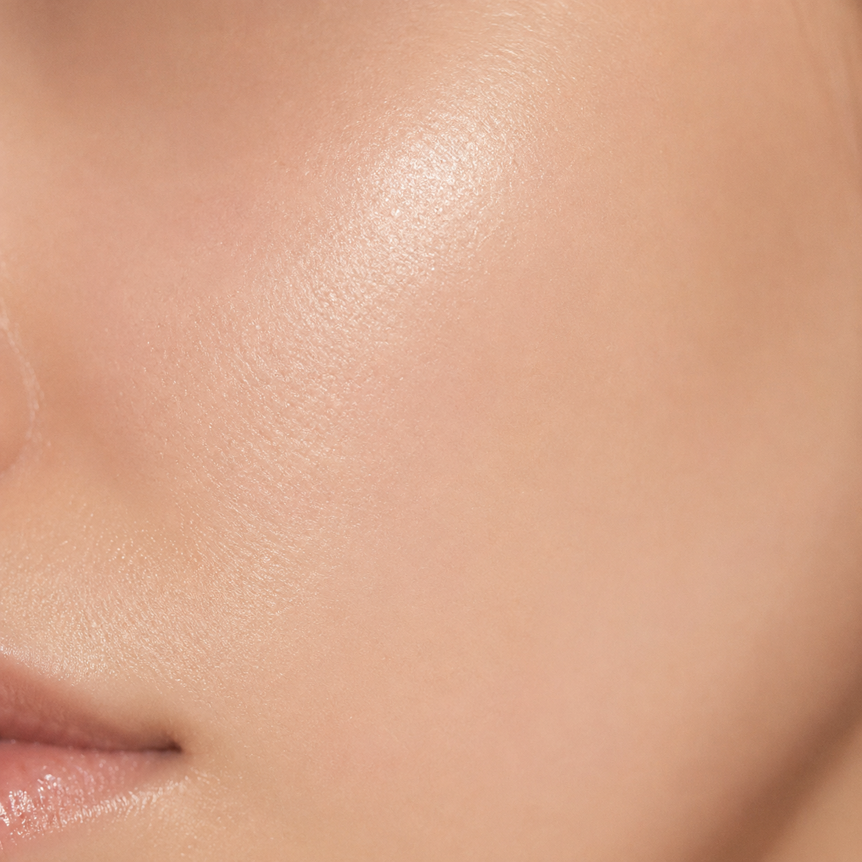 Close-up of healthy, glowing skin texture