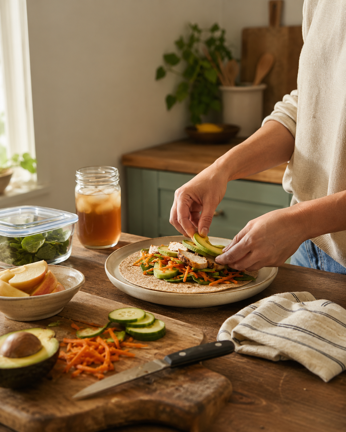 Nourishing lunch — simple meal preparation
