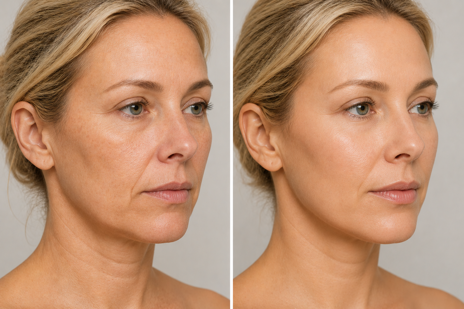 LPG before and after result — facial lift