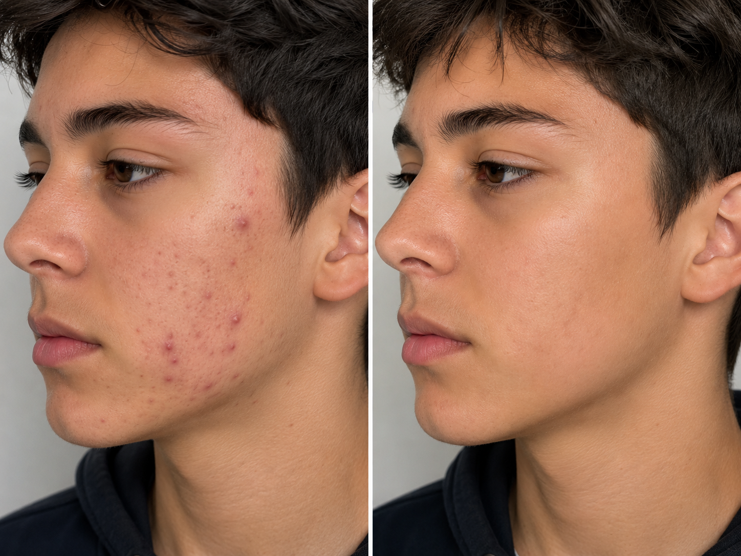 Teen Acne Facial results, before and after