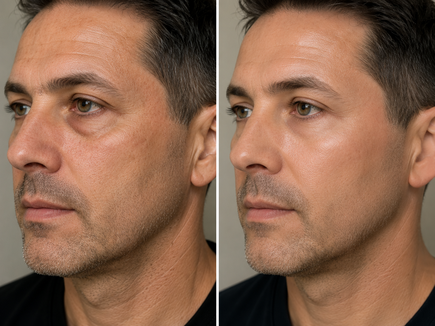 Gentlemen's Facial results, before and after