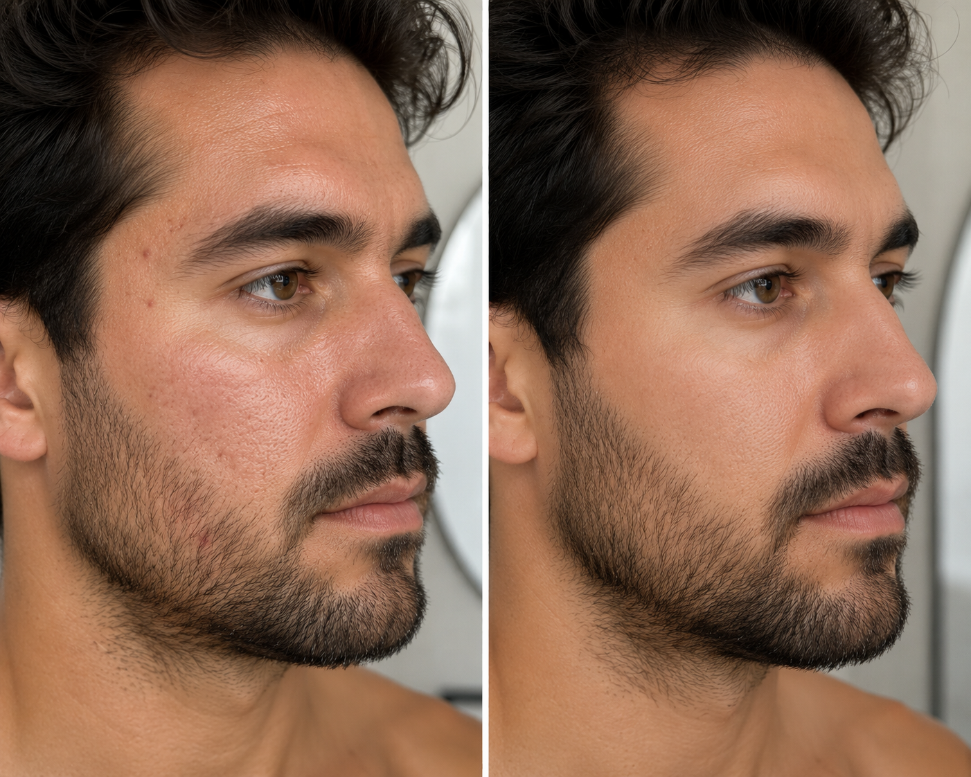 Gentlemen's Facial results, before and after