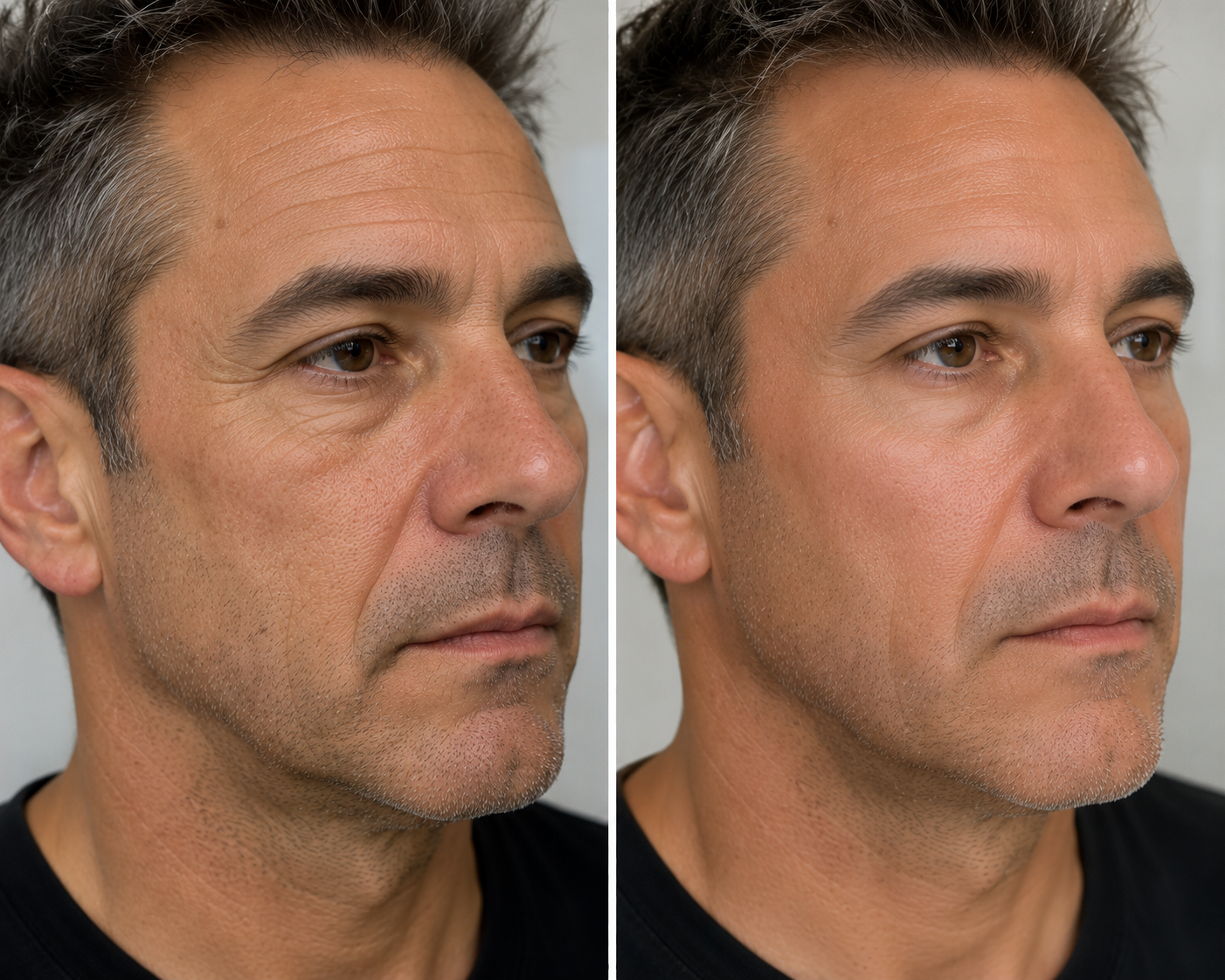 Gentlemen's Facial results, before and after