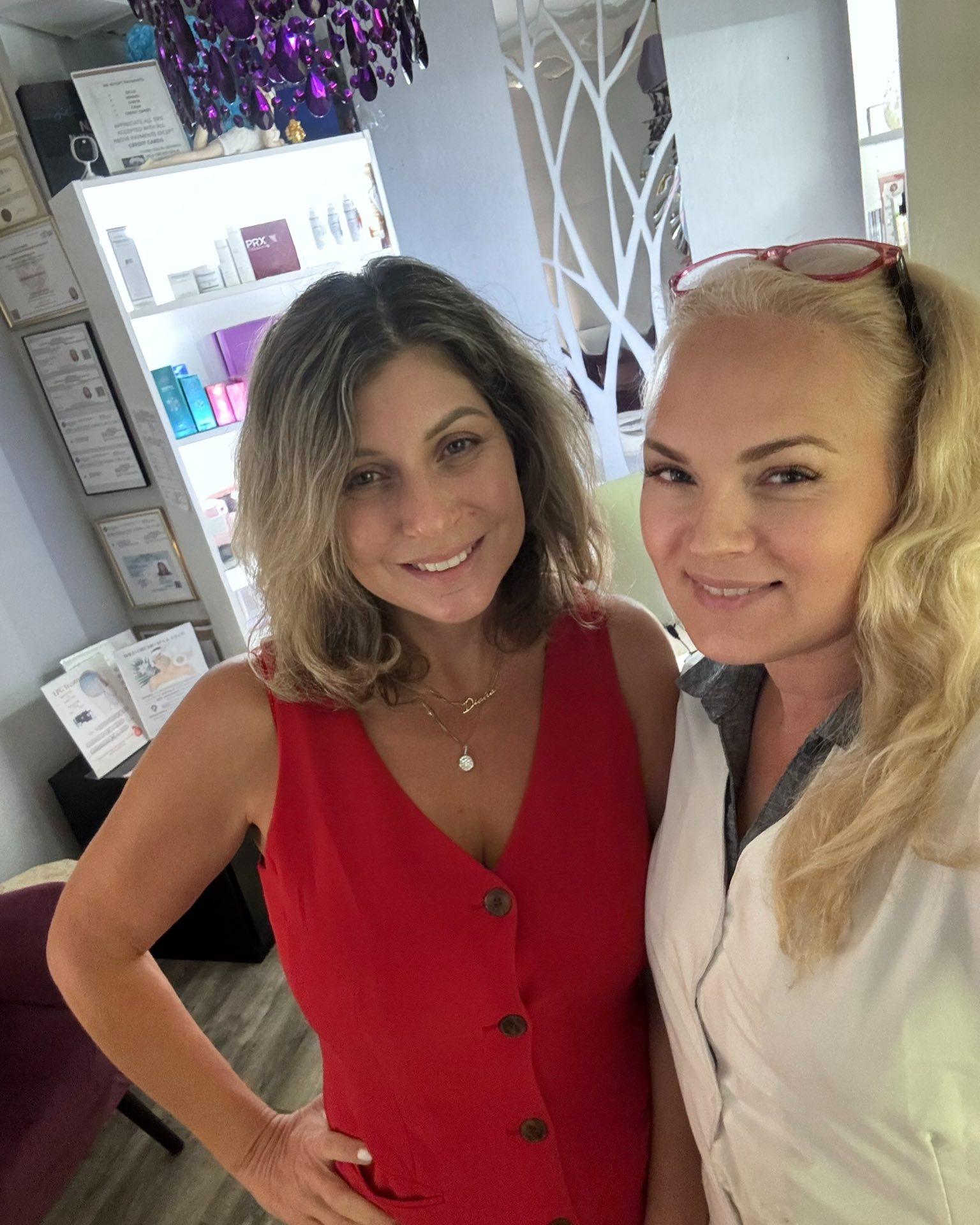 Nataliya Rosenfeld with a Wild Orchid Spa client