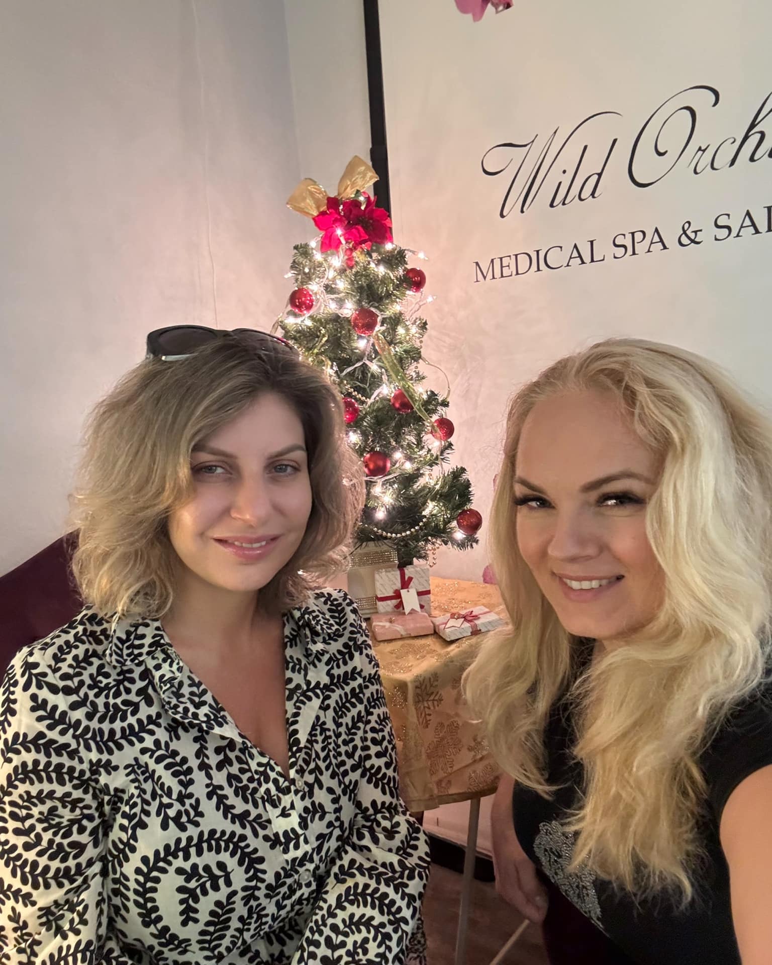 Nataliya Rosenfeld with a Wild Orchid Spa client