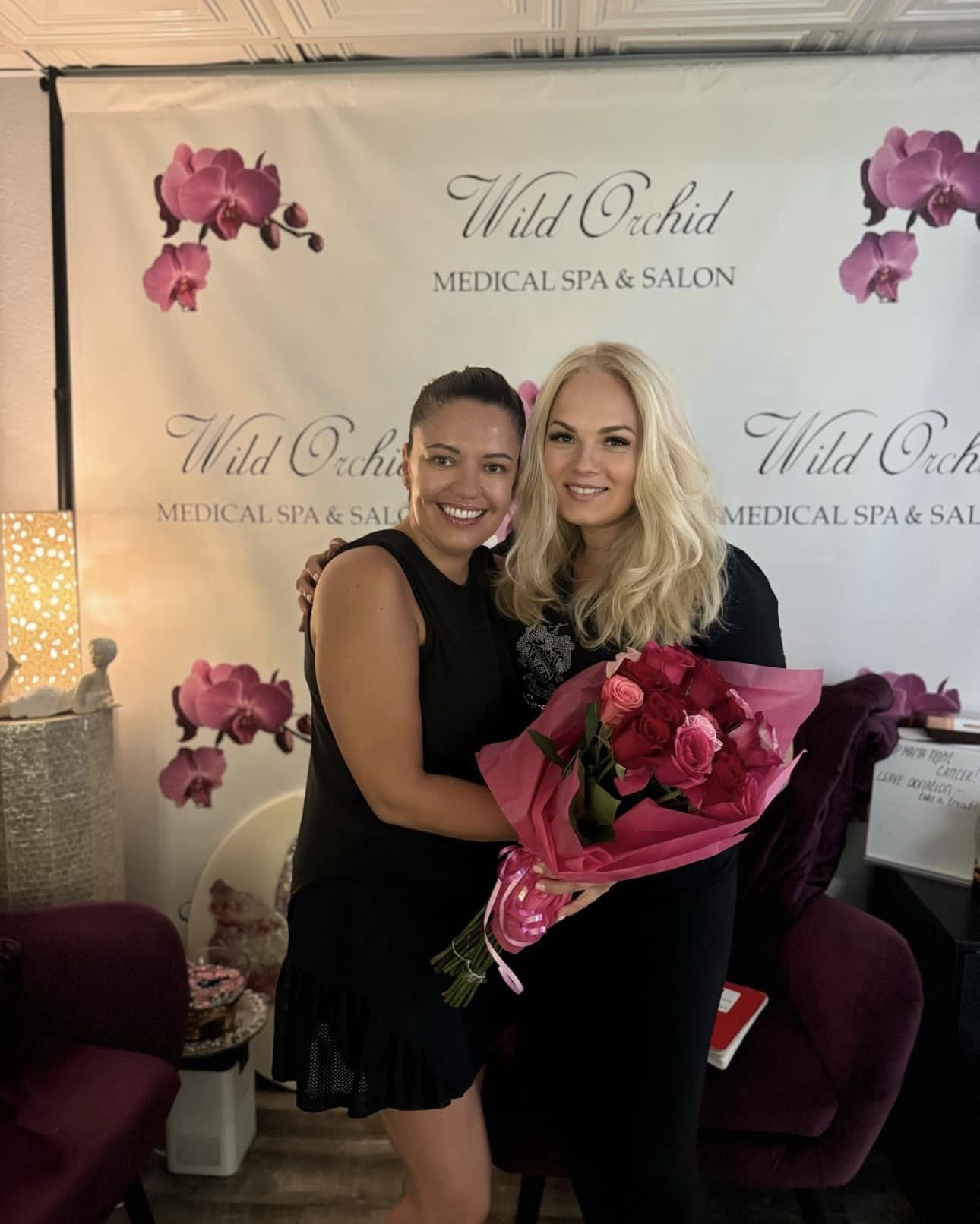 Nataliya Rosenfeld with a Wild Orchid Spa client