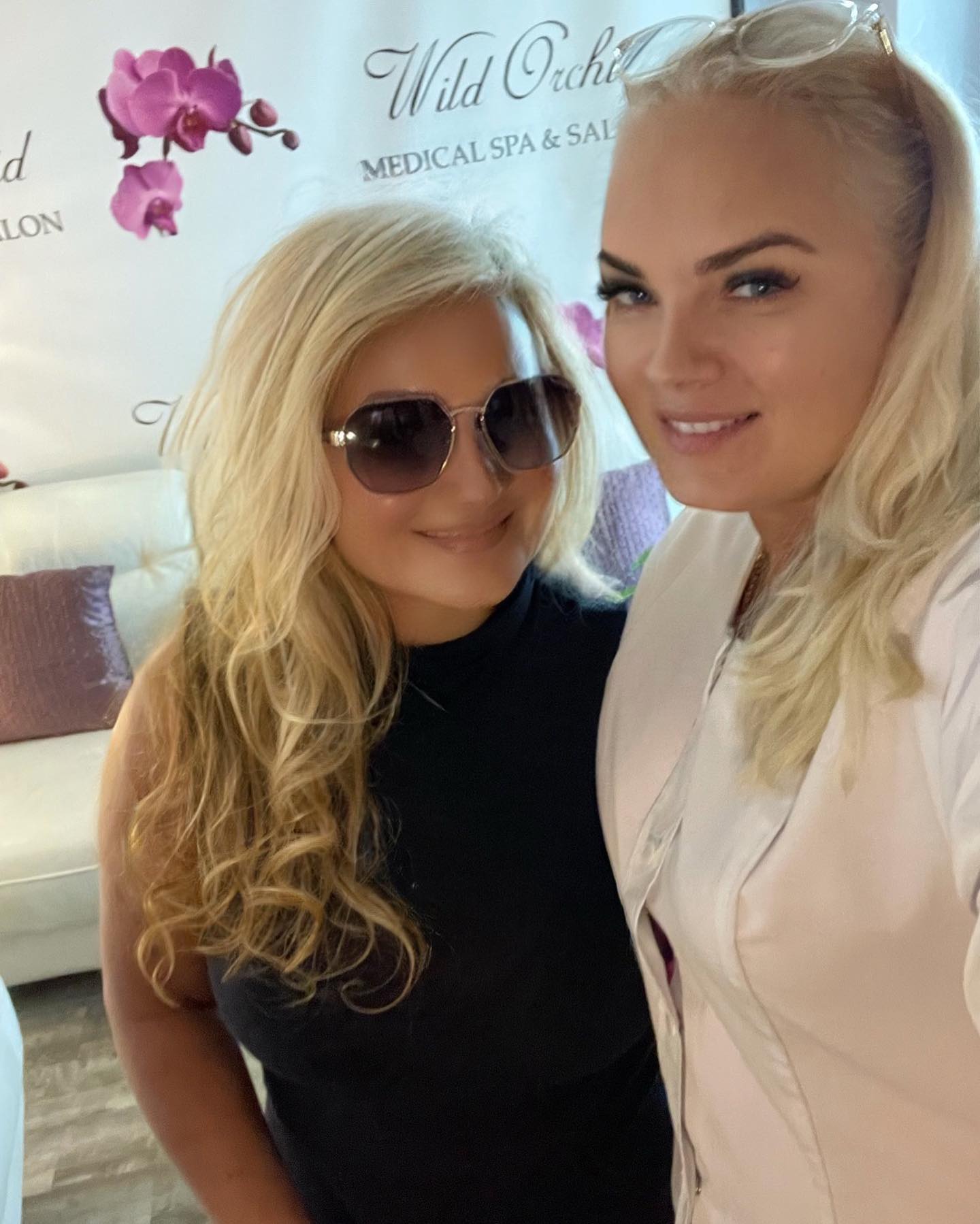 Nataliya Rosenfeld with a Wild Orchid Spa client