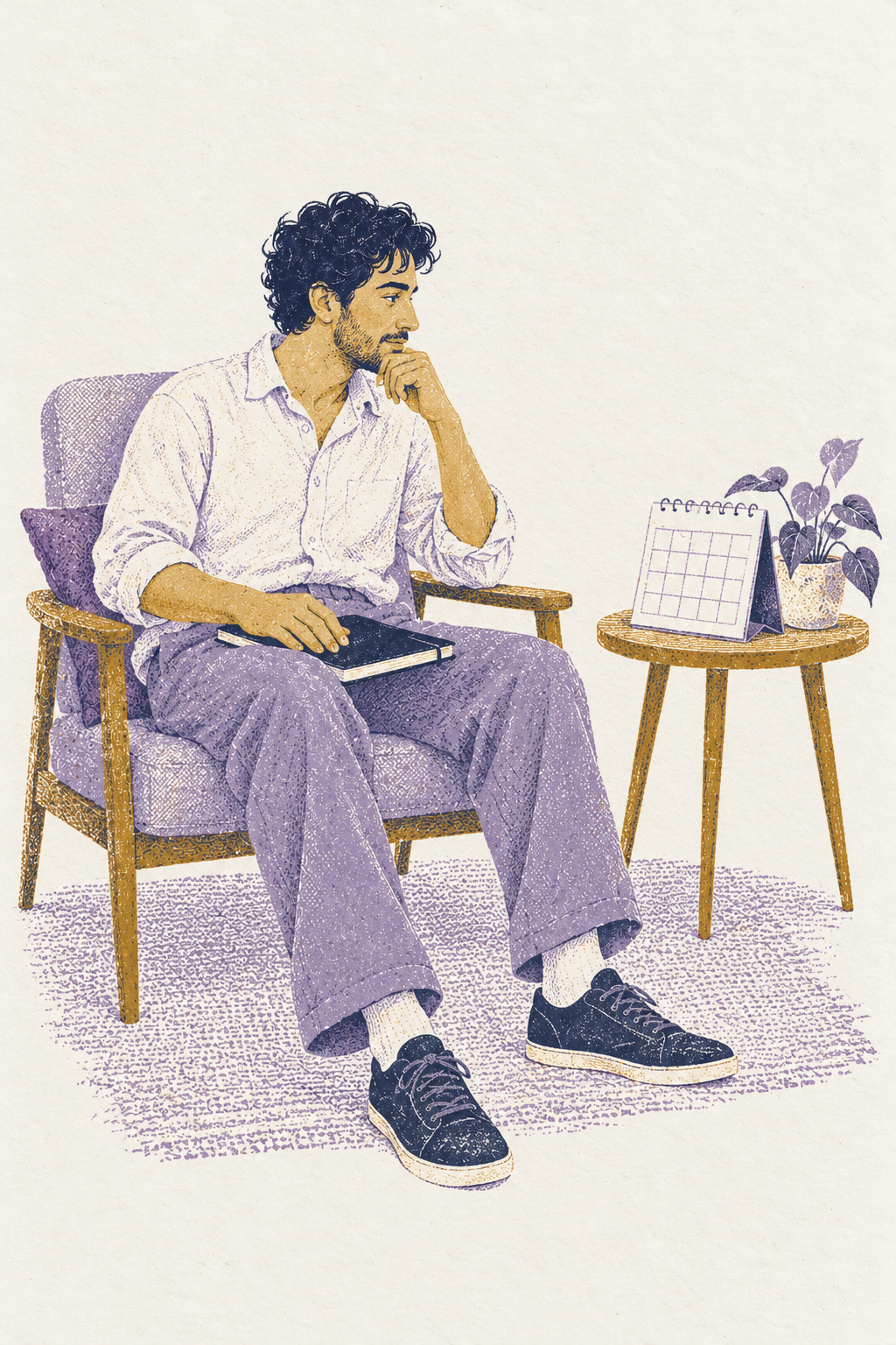 The Dreamer, illustrated in the Wealth and Freedom Riso style