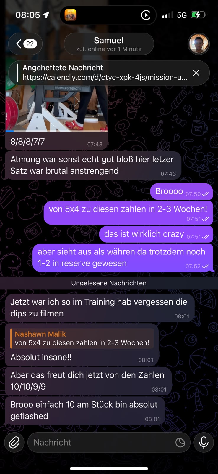 Trainings-Update eines Klienten