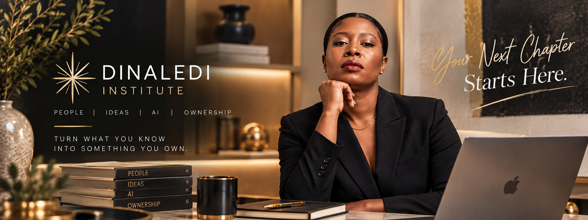 Dinaledi Institute founder Ntebo Kikine Mbanjwa. Your next chapter starts here. Turn what you know into something you own.