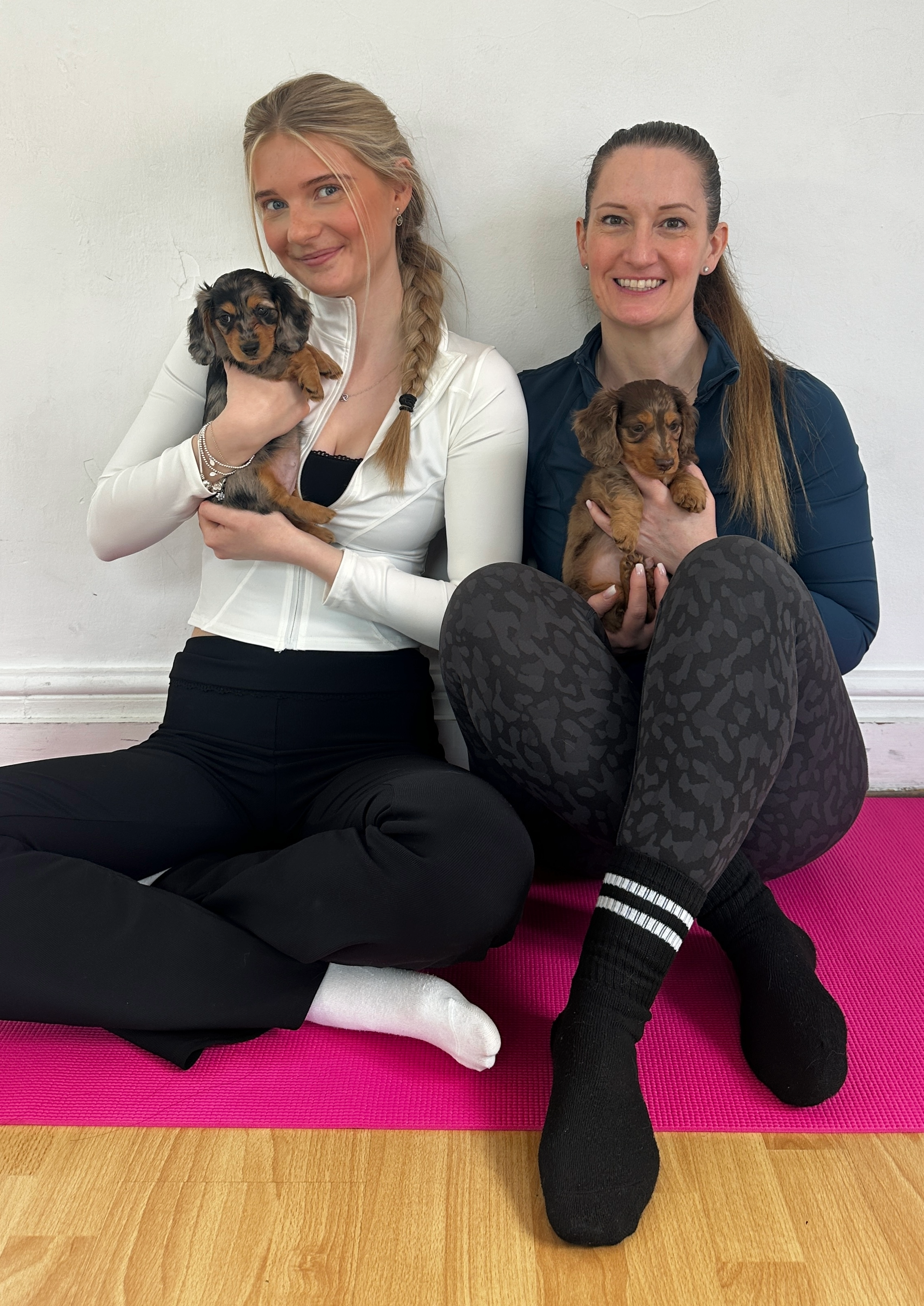 me & amber with puppies