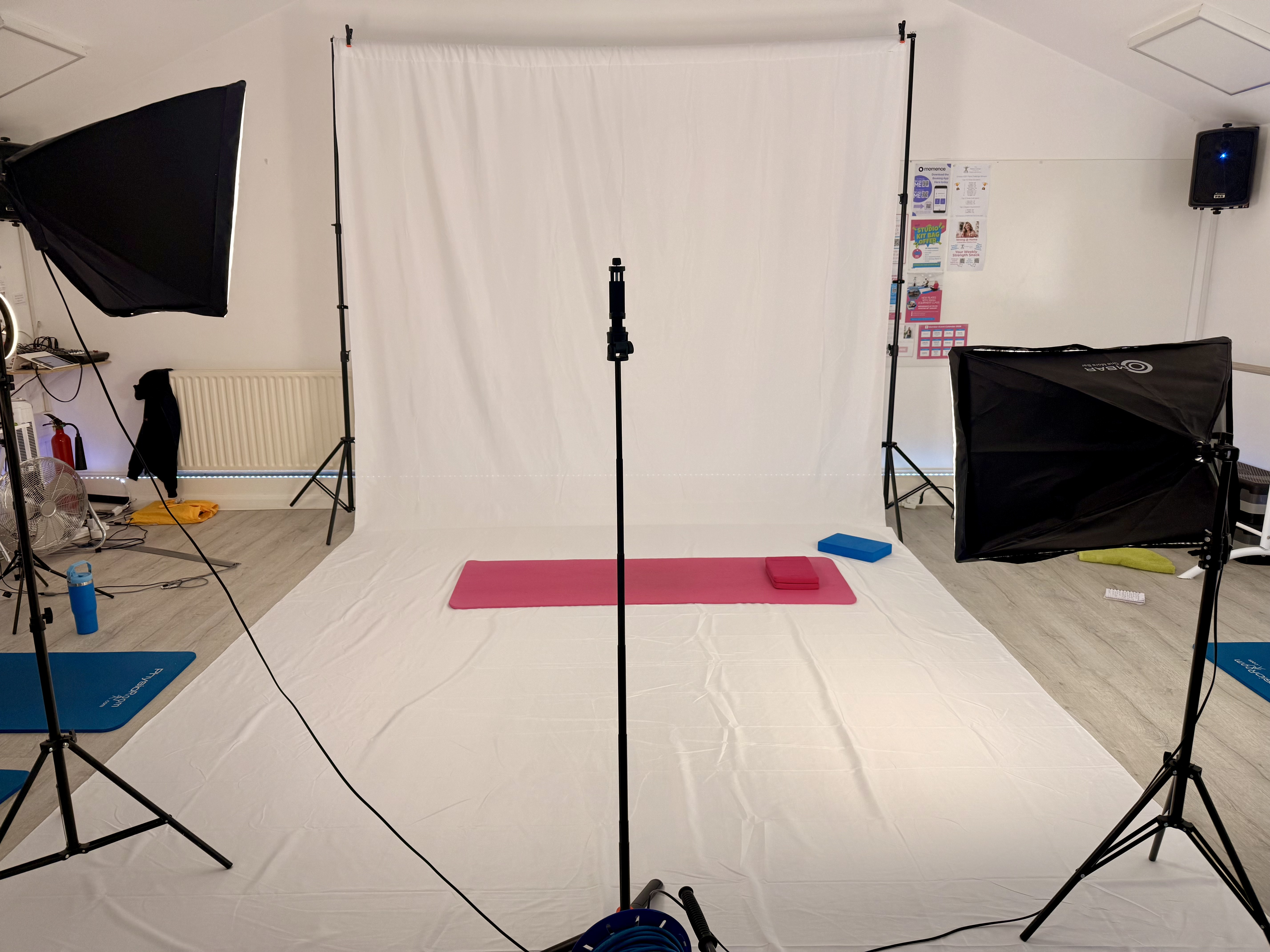 studio set up for filming
