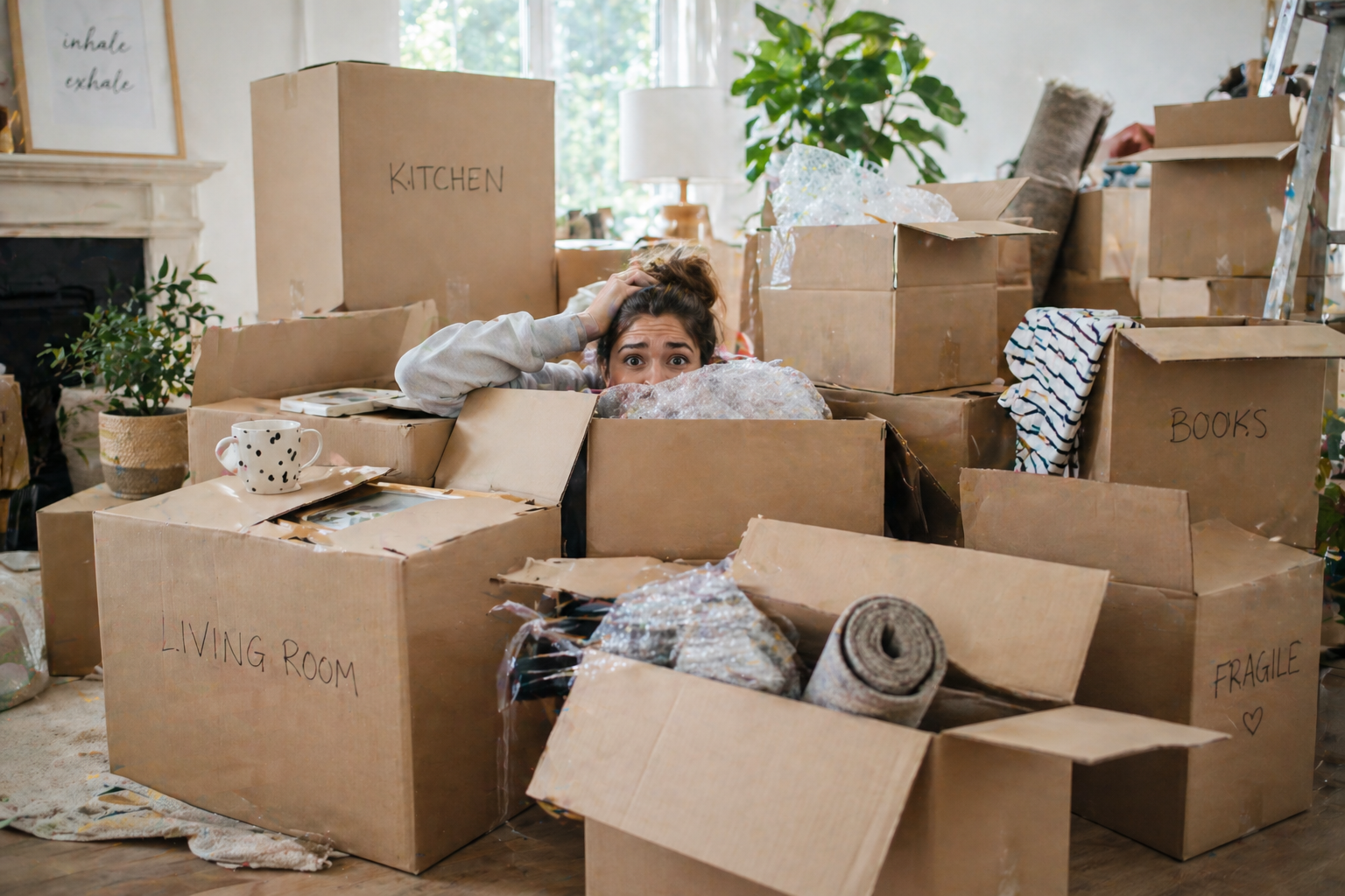 drowning in boxes